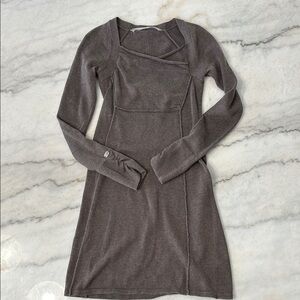 Athleta Hot Toddy Taupe Sweater Dress XXS